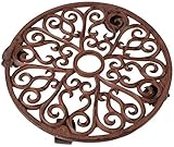 Esschert Design Large Cast Iron Plant Trolley - Round [並行輸入品]