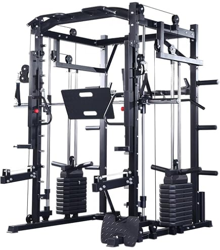 Amazon | スミスマシン マルチ機能 耐荷重 350kg 3 人用 パワーラック
