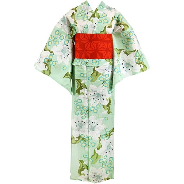 ぴー　【中古】岡重　カラフルな浴衣　綿絽　綿100% 楽天市場】日本製-綿絽浴衣鈴（rin)の菊柄-白地/黃/レモン色/黄