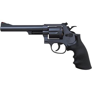 リボルバー ブラック/ブラウン 弾丸5個付き クラウンモデル S&W M586 4インチ ブラック 10才以上用エア