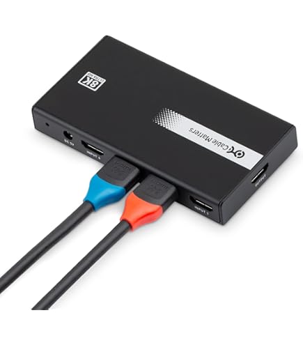 8K HDMI Switch, HDMI 2.1 Switcher 8K@60Hz,4K@120Hz, 1080P@240Hz, HDMI Switch 2 I