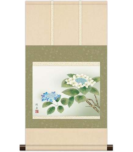 Amazon.co.jp: 【月と桜】月に照らされる夜桜掛け軸・満月掛け軸・夜桜