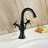 beelee bl6058b Oil Rubbed Bronzeダブルハンドル排水溝バスルームシンク蛇口、シングルハンドル単穴洗面所蛇口、ミキサータップ