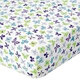 NoJo Beautiful Butterfly Crib Sheet by Crown Crafts [並行輸入品]