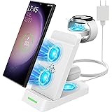Wireless Charging Station for 3 in 1 Wireless Charger Stand for Galaxy Watch 6/5/5 Pro/4,Wireless Charger for Galaxy S24 S23 