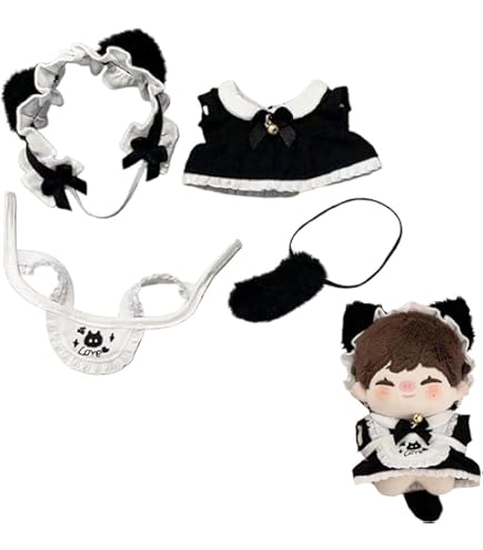 Amazon.co.jp: Lemonnui 10cm ぬいぐるみ 服 メイド服 ぬい服 ヘア