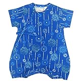 甚平 ロンパース ベビー 新生児 男の子 綿100% 日本製生地 グレコ 花火/青-1010 60-70cm