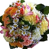 フローリストワタリ　【生花】カーネーションとミニバラのフラワーケーキ(オレンジ・黄色系)　フラワーギフト　プレゼント 誕生日　発表会　お祝い