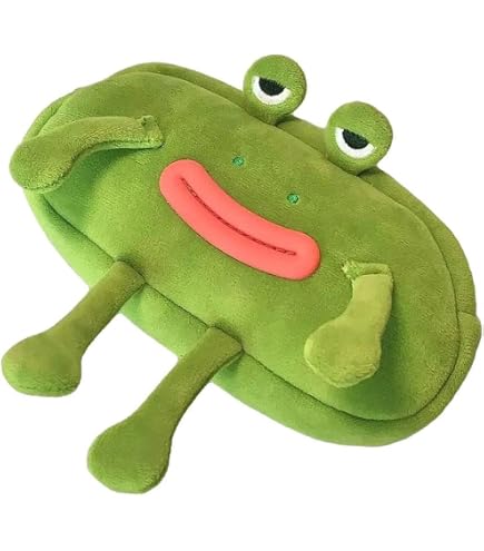 Amazon | カエル ぬいぐるみ ペンポーチ もこもこ アニマル風 筆箱