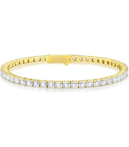 Amazon.co.jp: 18k ゴールド メッキ モアッサナイト テニス