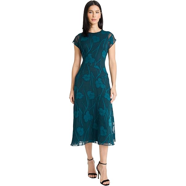 green emerald velvet dress Maggy London Midi Dress, 0 / Navy Blue