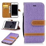 UNEXTATI iPhone 8 ケース 手帳型 カード収納 横置きスタンド機能付き マグネット カバー 高品質 財布型 衝撃吸収 落下防止 iPhone 8 対応 ケース (P1 パープル)