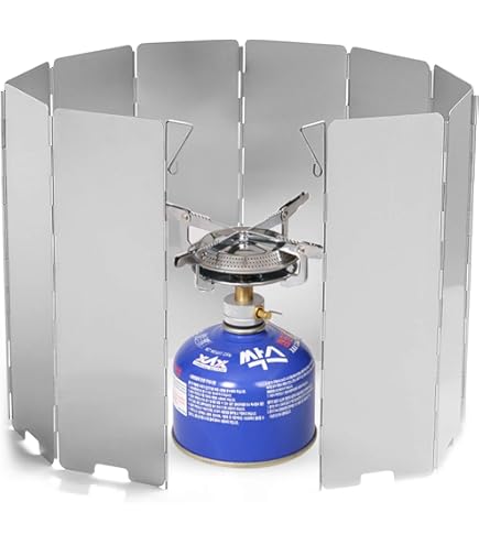 Japard Foldable Camp Stove Windscreen - 8 Plate Aluminum Wind Guard For Outdoor Cooking