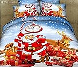 卸売 -2015 クリスマスのギフトをプレゼントする寝具の 1 に設定されたベッドリネンが置かれている 4 つのベッドスプレッド綿１００％の生地の羽毛布団ベッドシートキングクイーンカバーセットを設定す