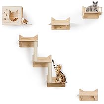 ンギングベッド＆展望デッキ- 木製室内クライミング家具猫用 - 頑丈な