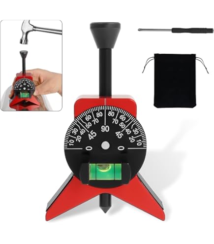 Pipe Center Finder Tool With Adjustable Bubble Protractor - Measure Pipe Diameter 0.5 Inch & Up