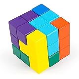 積み木 立方体 キューブ 賢人パズル 木製パズル 想像力 おもちゃ 知育玩具 カラフル 空間