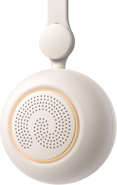 Dreamegg ホワイトノイズマシン 赤ちゃん 19種の癒し音 吊り下げ 360°回転 泣き止む 寝かしつけ バッテリー内蔵 OFFタイマー付 ナイトライト 調光可能 USB充電 胎内音 新生児 ベビー用品 夜泣き対策 出産祝い プレゼント オルゴール ホワイトノイズ スピーカー 安眠 騒音対策 快眠グッズ D32(パールホワイト) - 1