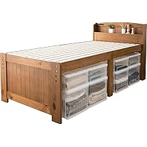 Amazon｜萩原 ベッド シングル すのこベッド ベッドフレーム 宮
