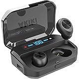 【 IPX7完全防水 】Bluetooth イヤホン Bluetooth 5.0 LEDディスプレイ 完全 ワイヤレス 125時間音楽再生 Bluetooth AAC対応 Hi-Fi マイク内蔵 自動ペアリング 充電式収納ケース付き iPhone/A
