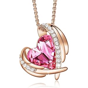 CDE ネックレス レディース アクセサリー クリスタル ペンダント ジュエリー オープンハート形 「ピンクエンジェル…