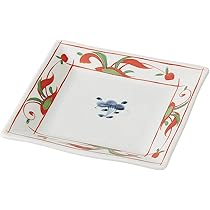 イムサエム　角皿　赤絵 イムサエム角皿赤絵