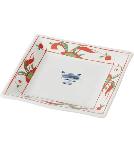 Amazon｜九谷焼虚空蔵窯 19cm角皿 赤絵椿｜小皿 オンライン通販