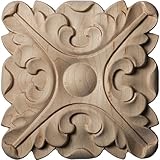 Ekena Millwork ROS05X05ACRW Acanthus Rosette, 5-Inch x 5-Inch x 3/4-Inch, Rubberwood [並行輸入品]