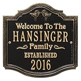 Personalized Love Birdsカスタムファミリインドア/アウトドアアルミ壁プラーク – ブラック/ゴールド