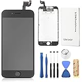 SZM iPhone6S フロントパネルセット 液晶パネル LED スクリーン（フロントカメラ+スピーカー +ホームボタン付き）(6S黒)