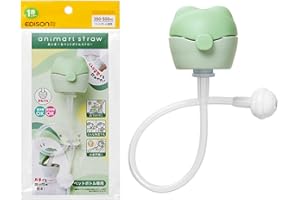 Edison Mama Anomaru Plastic Bottle Straw, Green, Includes Weight That Makes It Easy To Drink Any Position, For Ages 1 Year, Dishwasher Safe