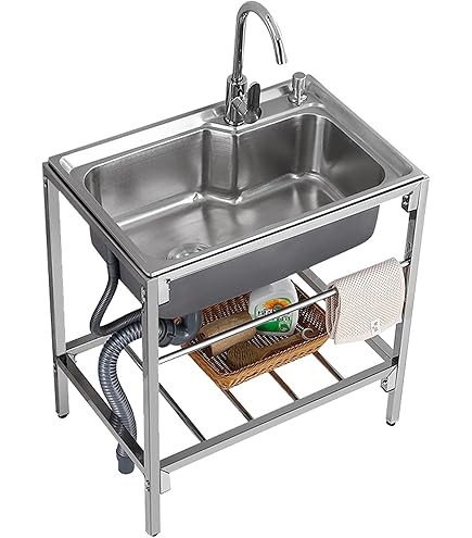 手造り流し台　シンク　シンプル Amazon.co.jp: ガーデンシンク ステンレス製 流し台 丈夫 軽量 簡易