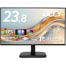 【美品】acer 23.8インチ FHD IPS モニター 本体 Amazon.co.jp: Acer モニター 23.8インチ IPS フルHD 144Hz 1ms(VRB