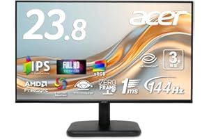Acer モニター 23.8インチ IPS フルHD 144Hz 1ms(VRB) 非光沢 sRGB 99% AMD FreeSync ブルーライト低減 スピーカー内蔵 ゼロフレーム HDMI 1.4 ミニD-Sub 15ピン 6軸カラー スタンダード 3年保証(パネルは1年) EK241YP6bmix