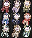 缶バッジ ロゼット 75mm 飾りロゼット 缶バッチロゼット 多種類 パーツ チェーン リボン 痛バッグ飾り 推し ハンドメイド DIY ロゼット飾り キャラクター ギフト (4)