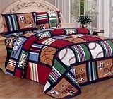 Fancy Collection Blue Red Green Sport Kids/teens 4 Pc Sheet Set Pillow Shams Bedding Full Size [並行輸入