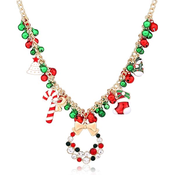 FAERLIIRY Christmas Jingle Bell Necklace & Earrings Set – Festive Holiday Jewelry For Women, Girls, Party - View #10