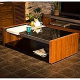 コーヒーテーブル 120cm ブラックガラス ステンレス ウォールナット ウォールナット 色