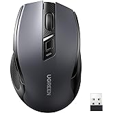 UGREEN Wireless Mouse, Ergonomic Mouse 5-Level 4000 DPI 6 Buttons, 2.4G USB Cordless Silent Mice with Nano Receiver, Wireless