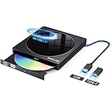 DAILYLIVE 読み出し&書き込み 外付けDVD・CDドライブ DVDレコ CD・DVD-Rプレイヤー USB3.0&Type-C両用 ケーブル内蔵 ブラック ミラー質感 Window・Linux・Mac OS対応 エラー校正 日本語取扱説明書付