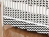 SheetWorld - MINI Crib Skirt (24 x 39) - Black Chevron Zigzag - Made In USA by sheetworld