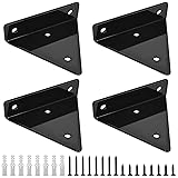 棚受け ブラケット 隠し フローティング 棚 ブラケット 黒 棚受け金具 三角 4個セット 壁掛け棚 金具 見えない ネジ付き フローティングシェルフ 金具 本棚、ウッドシェルフ用