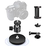 UTEBIT 自由雲台 カメラ磁気スタンド 66MMマグネット台座 360度回転可能 カメラ 雲台 セット スマホクリップ ホットシュー付き カメラ用 垂直耐荷重20kg カメラスタンド アルミ合金 magnetic stand マグネット カメラス