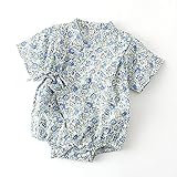 (エーケー) AK Style ベビー 浴衣 甚平 ロンパース キッズ 赤ちゃん 女の子 男の子 子供服 170703 (80, 小花ブルー)