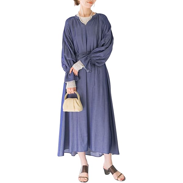 美品 ROSSO セミシアードロストギャザーワンピース 半袖 URBAN RESEARCH ROSSO WOMEN（アーバンリサーチ ロッソ）の