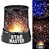 新しいギフトロマンチックスターマスターStarry Moon Beauty Night Lightコスモスプロジェクタベッドサイドランプ(ブラック)