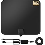 Gndie 室内アンテナ「8K Ultra HD Promotion」500KM 受信範囲 4K 8K HDTV 360度全方位受信 室内/屋外両用 屋外アンテナ テレビアンテナ 地デジアンテナ 高性能 高感度 簡単接続 USB式 全種類 UHF V