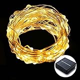 ACRATO イルミネーションライト ソーラー ジュエリーライト クリスマスツリー led 電飾12m 120球 クリスマス 電飾り電球色 点滅 屋外 室内 防水