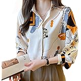 [SPRING SEAON] シャツ 長袖 ブラウス トップス レディース 花柄 柄シャツ 襟付き エレガント おしゃれ 着痩せ 通勤 フォーマル 春 秋 オフィス 韓国風 原宿系 ｂｆ風 カジュアル