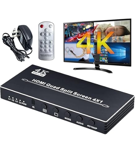 Amazon | エレコム HDMI4画面分割機 マルチビューワー 2K60Hz(1920